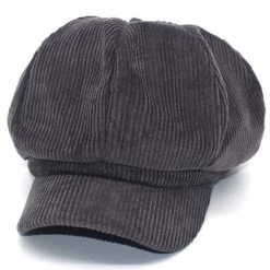 Jacky Wang Corduroy News Boy Cap