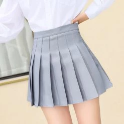 Instyles Classic Grey Tennis Pleat Skirt Women's