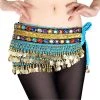 Best Dance Festival Wear Light Blue And Gold Coin Belt 2 Best Dance Festival Wear Light Blue And Gold Coin Belt