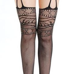 Hurly-Burly (D) Crotchless Cut Out Abstract Pantyhose Hosiery