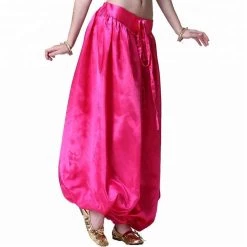 Best Dance Hot Pink Satin Harem Pants
