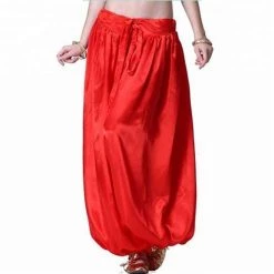 Best Dance Women's Red Satin Harem Pants