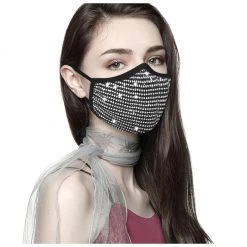 DHGate Silver Shimmer Face Mask Face Masks