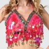 Best Dance Women's Pink Sequin Coin Top