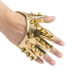 Jacky Wang Womens Punk Studded Half Gloves