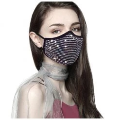 DHGate Face Masks Iridescent Silver Shimmer Face Mask