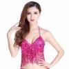 Best Dance Pink Sequin Fringe Halter Top Women's 2 Best Dance Pink Sequin Fringe Halter Top Women's