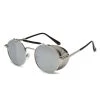 Hanton King Silver Retro Round Glasses