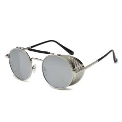 Hanton King Silver Retro Round Glasses