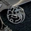 AnneCart Game Of Thrones House Targaryen Silver Dragon Pendant Necklace 1 AnneCart Game Of Thrones House Targaryen Silver Dragon Pendant Necklace