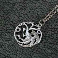 AnneCart Game Of Thrones House Targaryen Silver Dragon Pendant Necklace