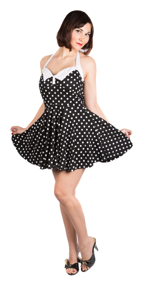 Hurly-Burly (D) Dresses Black & White Polka Dot Mini Dress 3 Hurly-Burly (D) Dresses Black & White Polka Dot Mini Dress