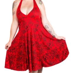 Hurly-Burly Plus Size Red Nautical Star & Skull Dress