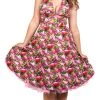 Hurly-Burly (D) Halterneck Flamingo Dress