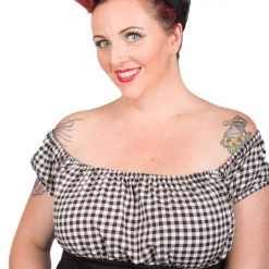 Hurly-Burly (D) Gingham Puffy Sleeved Top Plus Size