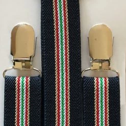 DHGate Green And Red Stripes Suspenders