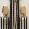 Ribbon Center Suspenders Blue And Golden Stripes Suspender