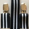 Ribbon Center Suspenders Black And White Stripes Suspender
