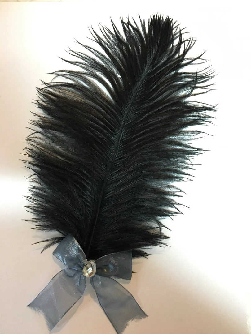 Craft Hair Bows Grey And Black Feathered Hair Clip 3 Craft Hair Bows Grey And Black Feathered Hair Clip