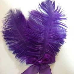 Hurly-Burly 1920's Gatsby Accessories Purple Gatsby Feather Bow Hair Clip