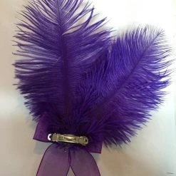 Hurly-Burly 1920's Gatsby Accessories Purple Gatsby Feather Bow Hair Clip 5 Hurly-Burly 1920's Gatsby Accessories Purple Gatsby Feather Bow Hair Clip