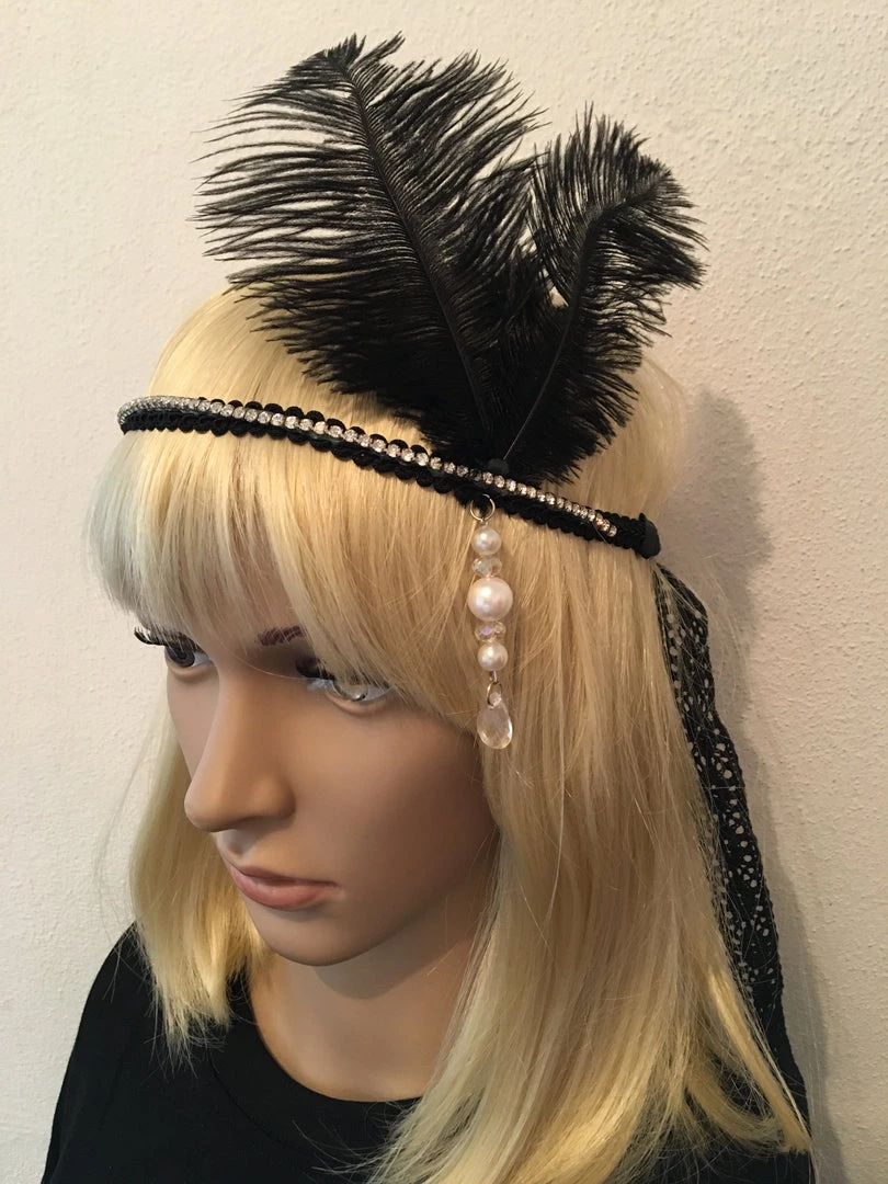 Craft 1920's Great Gatsby Black Diamonte Gatsby Headband 3 Craft 1920's Great Gatsby Black Diamonte Gatsby Headband