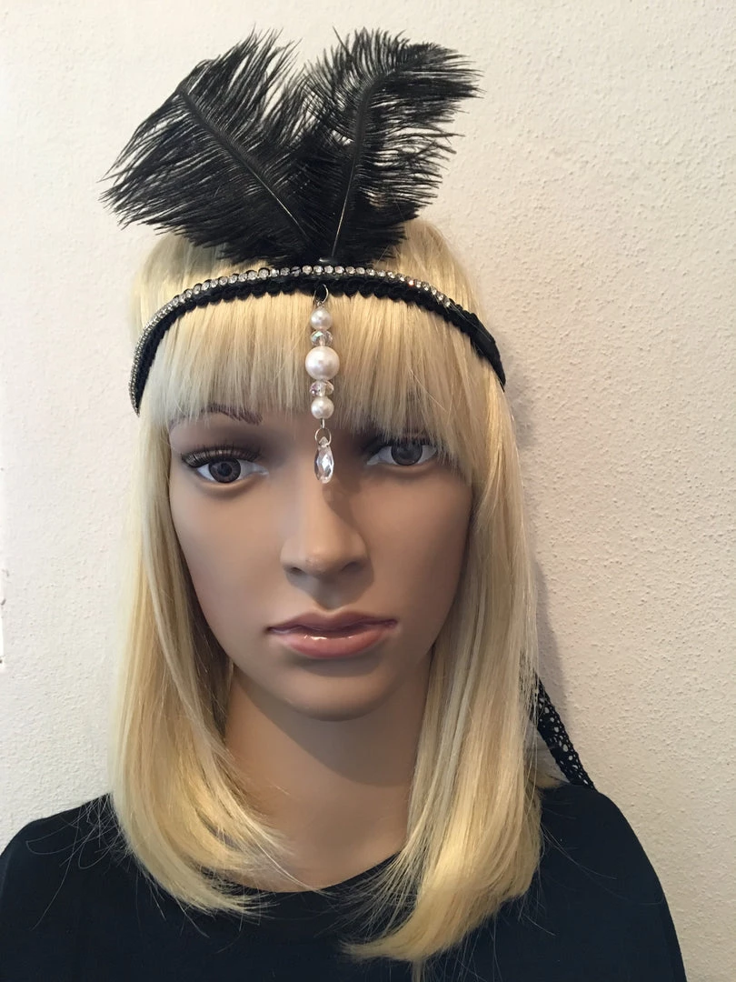 Craft 1920's Great Gatsby Black Diamonte Gatsby Headband 5 Craft 1920's Great Gatsby Black Diamonte Gatsby Headband