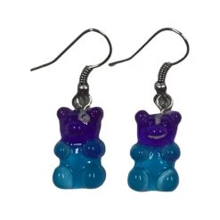 8Seasons Findings Ombre Blue To Purple Gummy Bear Earrings