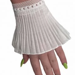 Jacky Wang White Crinkle Wrist Cuffs