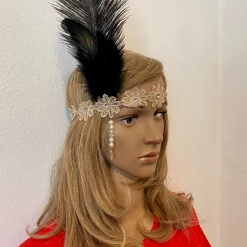 Hurly-Burly Rose Gold Floral Gatsby Headband 1920's Great Gatsby