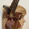 Hurly-Burly Steampunk Brown Hair Bow With Bronze Cogs And Chain Hair Bows 2 Hurly-Burly Steampunk Brown Hair Bow With Bronze Cogs And Chain Hair Bows