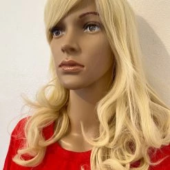 Bell's Wigs Women's Deluxe Shoulder Length Light Blonde Curly Wig