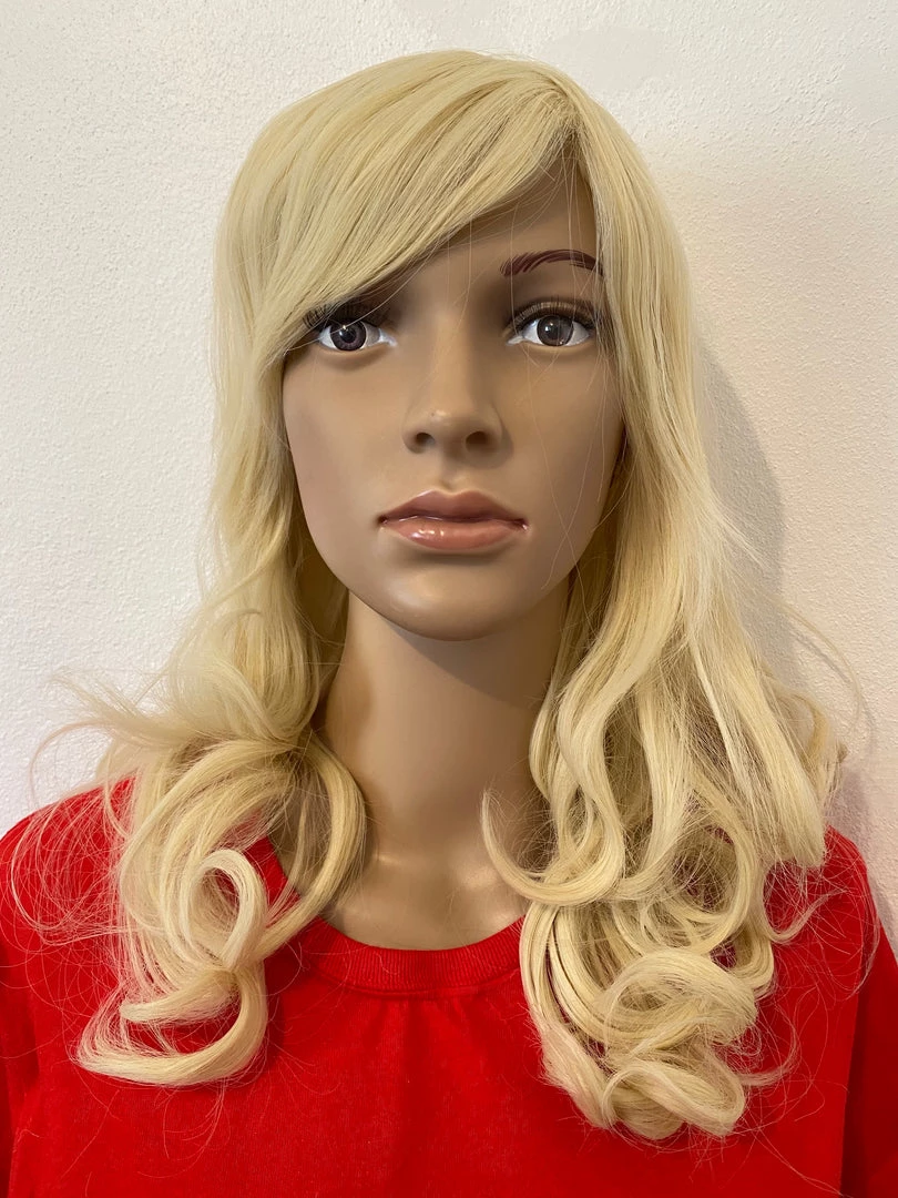 Bell's Wigs Women's Deluxe Shoulder Length Light Blonde Curly Wig 5 Bell's Wigs Women's Deluxe Shoulder Length Light Blonde Curly Wig