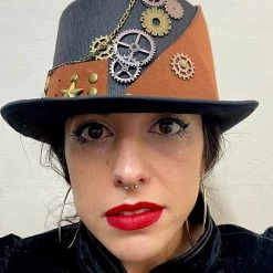 Craft Brown And Black Steampunk Cog Top Hat (LL)