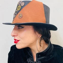 Craft Brown And Black Steampunk Cog Top Hat (LL)