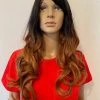 Bell's Wigs Deluxe Long Dark Brown Ombre Curly Wig