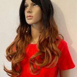 Bell's Wigs Deluxe Long Dark Brown Ombre Curly Wig