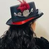 Hurly-Burly Silver Skulls Steampunk Hat With Goggles (AA) Hats & Headwear