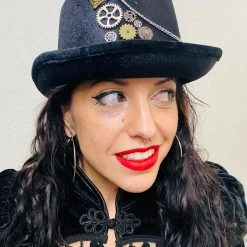 Craft Embellished Feathered Steampunk Top Hat (PP)