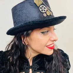 Craft Embellished Feathered Steampunk Top Hat (PP)