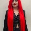 Bell's Wigs Deluxe Long Straight Bright Red Wig