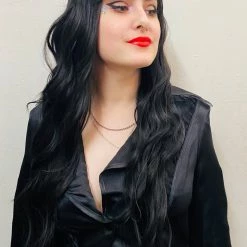 Bell's Wigs Deluxe Long Wavy Black Wig