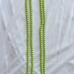 Hurly-Burly Lime Green Long Pearl Necklace