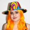 Jacky Wang Psychedelic Rainbow Fedora Hat