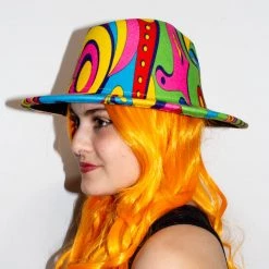 Jacky Wang Psychedelic Rainbow Fedora Hat