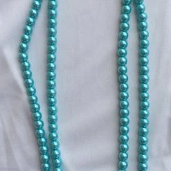 Hurly-Burly Long Aqua Pearl Necklaces