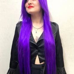 Bell's Wigs Deluxe Long Straight Purple Wig