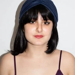 Jacky Wang Navy Blue Turban Hair Accessories