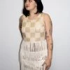 Thailand Sequin Ivory & Gold Fringe Gatsby Dress