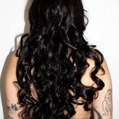 Bell's Wigs Deluxe Long Black Curly Wig 7 Bell's Wigs Deluxe Long Black Curly Wig